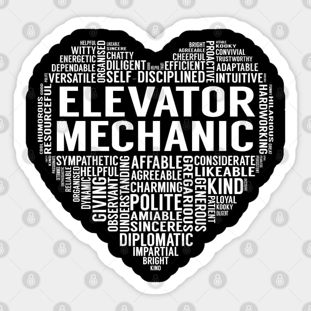 Elevator Mechanic Heart Sticker by LotusTee